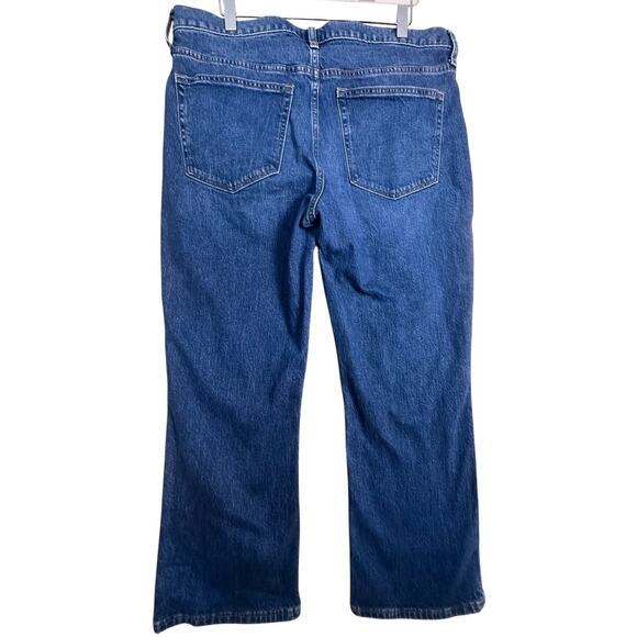 J Crew Mid Rise Flare Crop Jeans Dark Wash ButtonFly Women Sz 30 Preppy Wide Leg - Picture 5 of 13